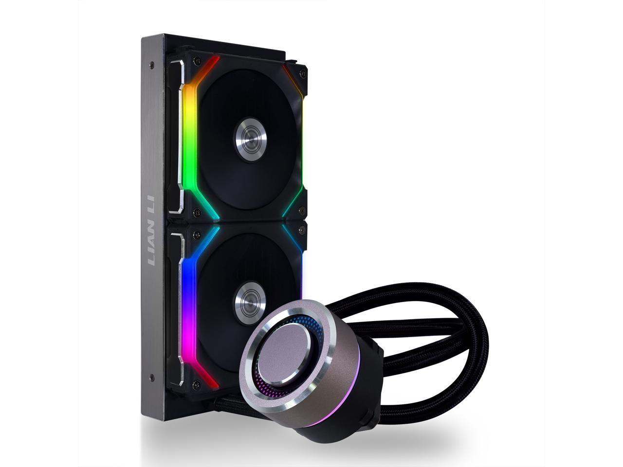 Lian Li Galahad Aio 240 Rgb Uni Fan Sl120 Edition Black , Dual 120Mm Addressable Rgb Fans Aio Cpu Liquid Cooler-Ga-240Slb
