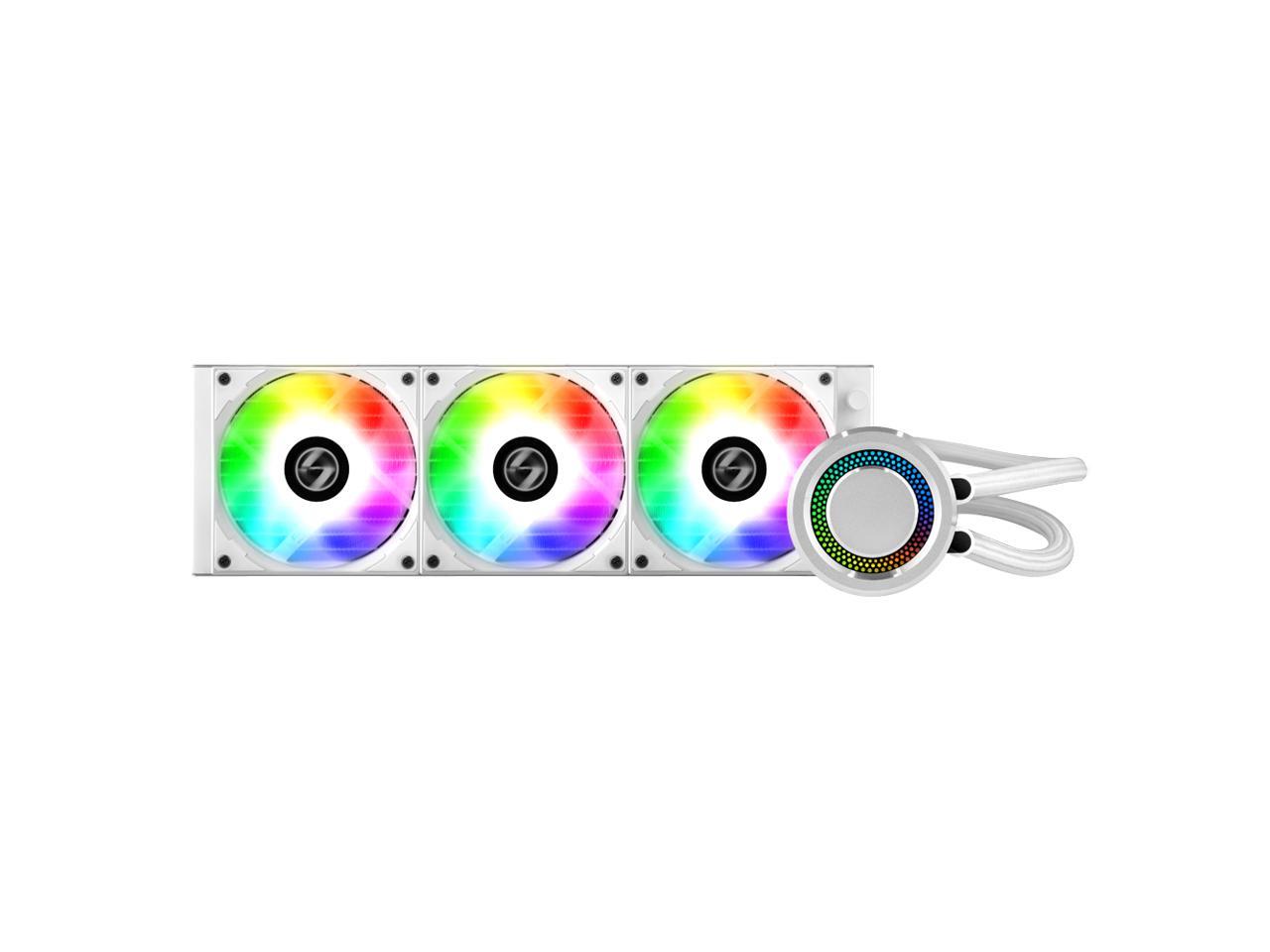 Lian Li Galahad Aio 360 Rgb White, Triple 120Mm Addressable Rgb Fans Aio Cpu Liquid Cooler