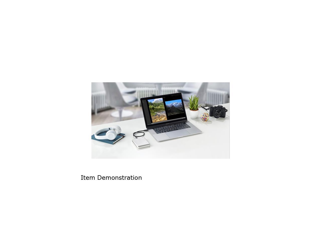 Lacie Mobile Drive 4Tb External Hard Drive Portable Hdd - Moon Silver Usb-C Usb 3.0, For Mac And Pc Desktop, 1 Month Adobe Cc (Sthg4000400)