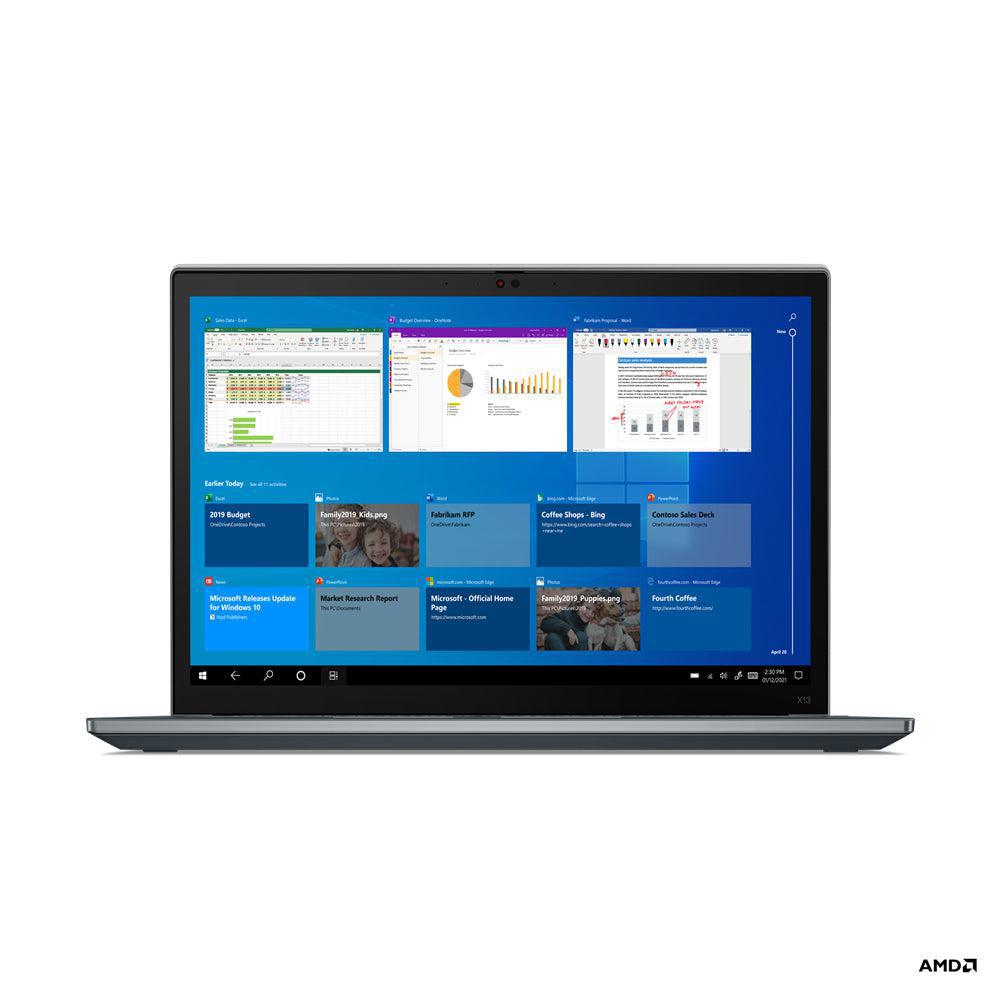 Lenovo Thinkpad X13 Notebook 33.8 Cm (13.3") Wqxga Amd Ryzen™ 7 Pro 16 Gb Lpddr4X-Sdram 512 Gb Ssd Wi-Fi 6 (802.11Ax) Windows 10 Pro Grey