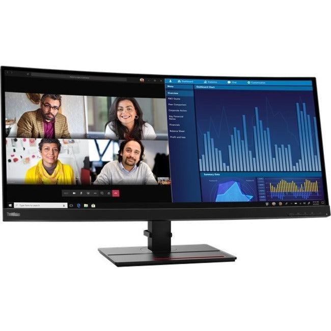 Lenovo ThinkVision P34W-20 34 Class UW-QHD Curved Screen LCD Monitor - 21:9 - Raven Black" 62DCRAR3US