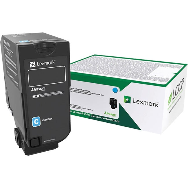 Lexmark Original High Yield Laser Toner Cartridge - Cyan - 1 Each 74C0HCG
