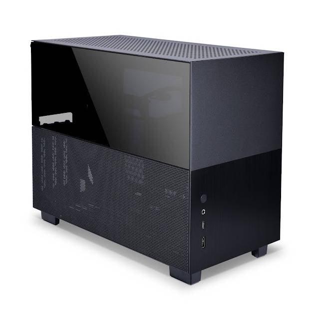 Lian Li Q58 Black Color Spcc/ Aluminum/ Tempered Glass Mini Tower Computer Case, Pcie 4.0 Riser Card Cable Included - Q58X4