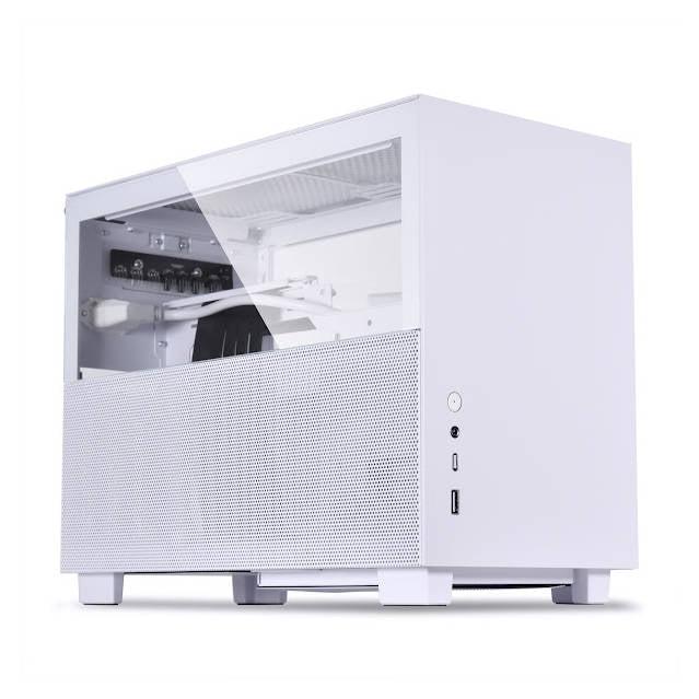 Lian Li Q58 White Color Spcc/ Aluminum/ Tempered Glass Mini Tower Computer Case, Pcie 3.0 Riser Card Cable Included - Q58W3