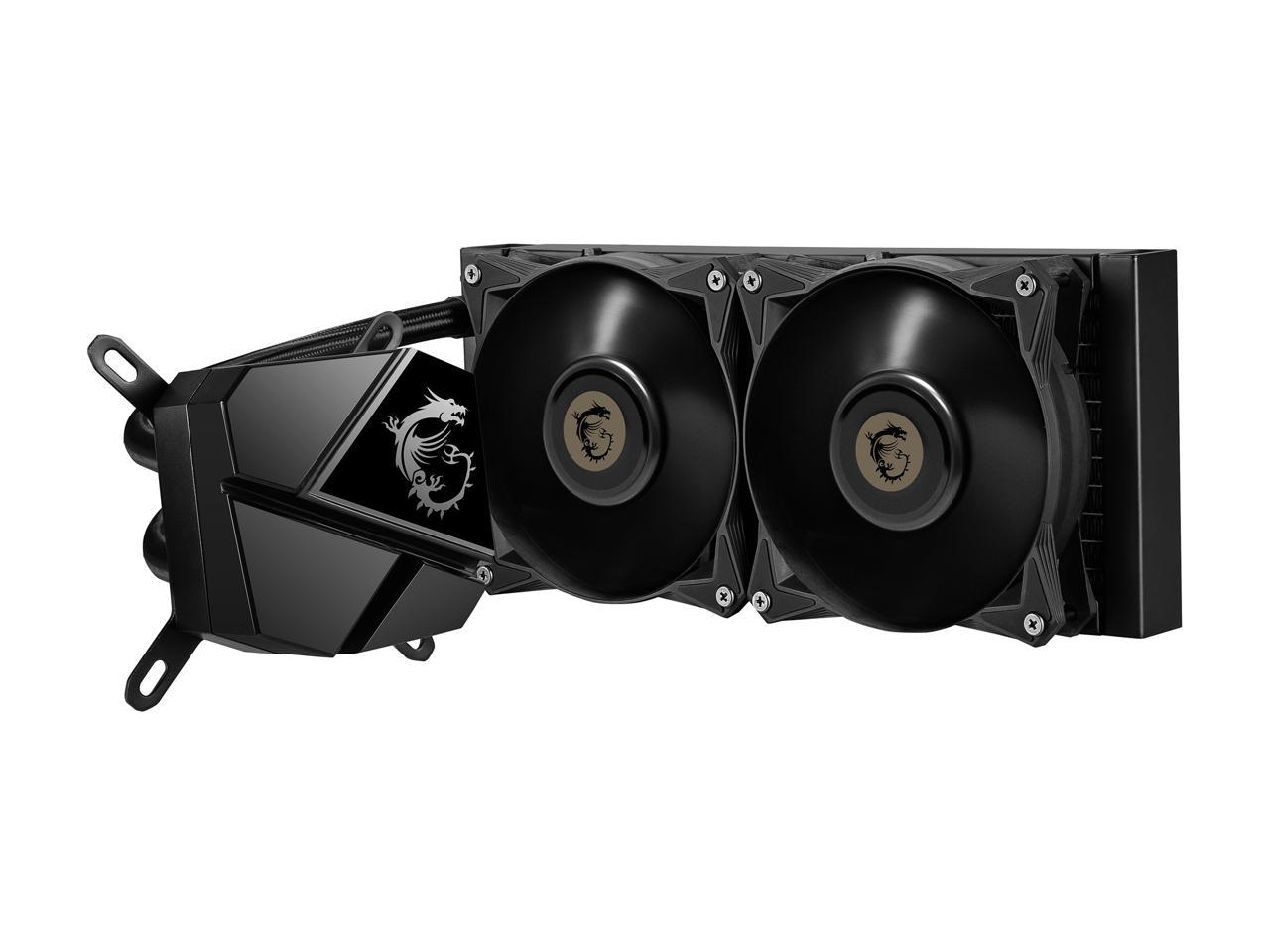 Msi Mag Series Coreliquid P240 Aio Liquid Cpu Cooler, 240Mm Radiator, Dual 120Mm Pwm Fans
