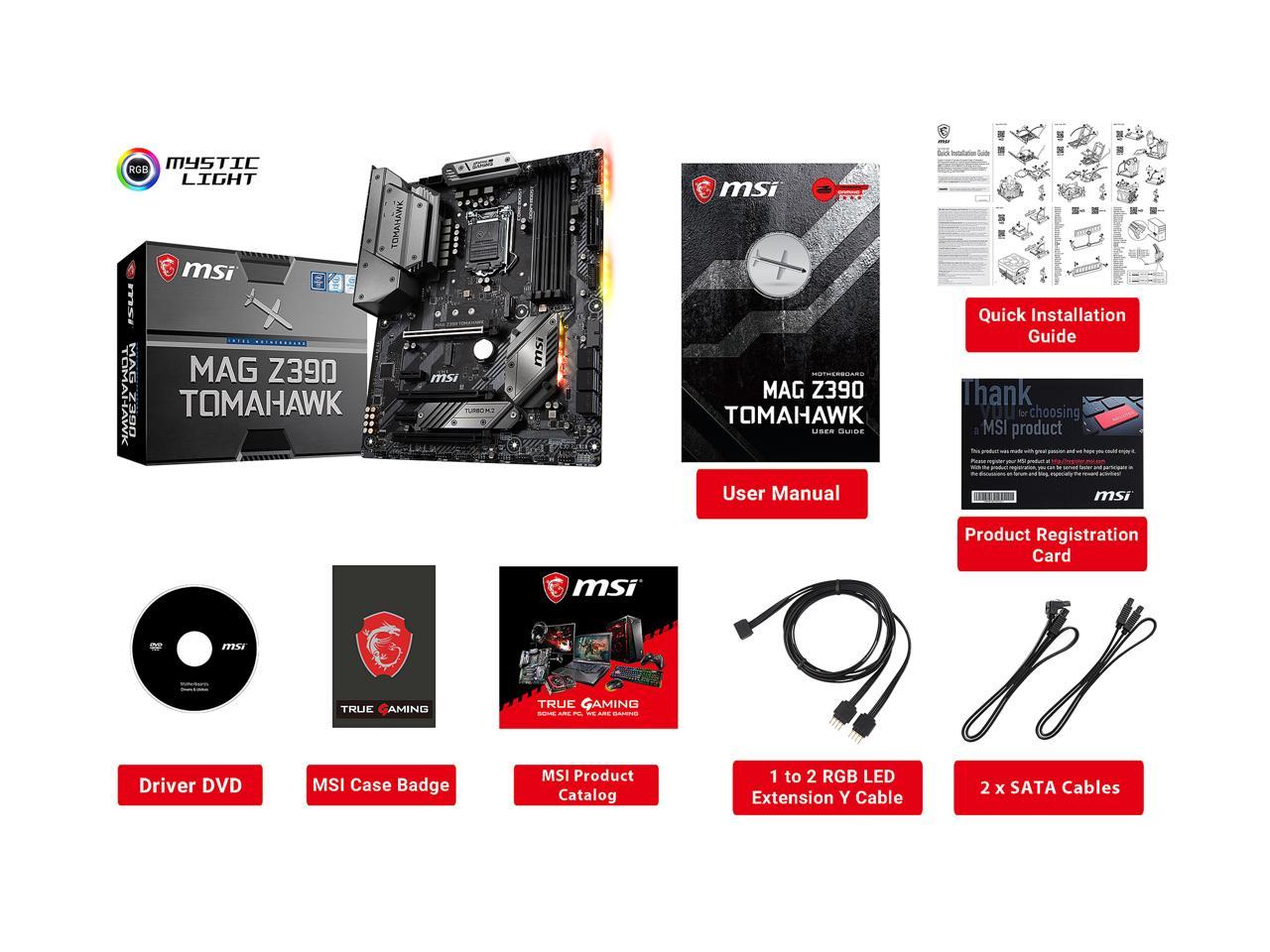 Msi Mag Z390 Tomahawk Lga 1151 (300 Series) Intel Z390 Hdmi Sata 6Gb/S Usb 3.1 Atx Intel Motherboard