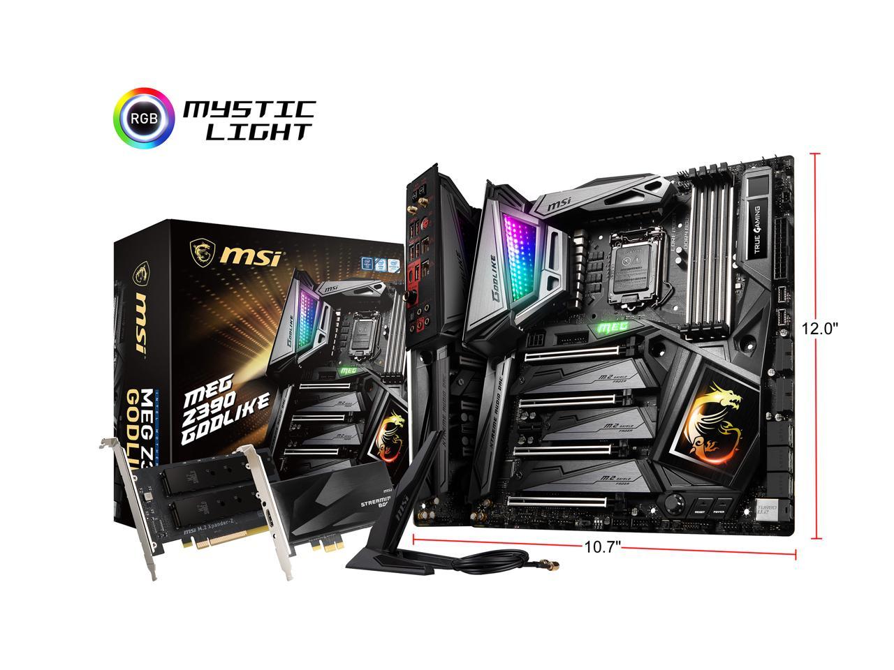 Msi Meg Z390 Godlike Lga 1151 (300 Series) Intel Z390 Sata 6Gb/S Usb 3.1 Extended Atx Intel Motherboard