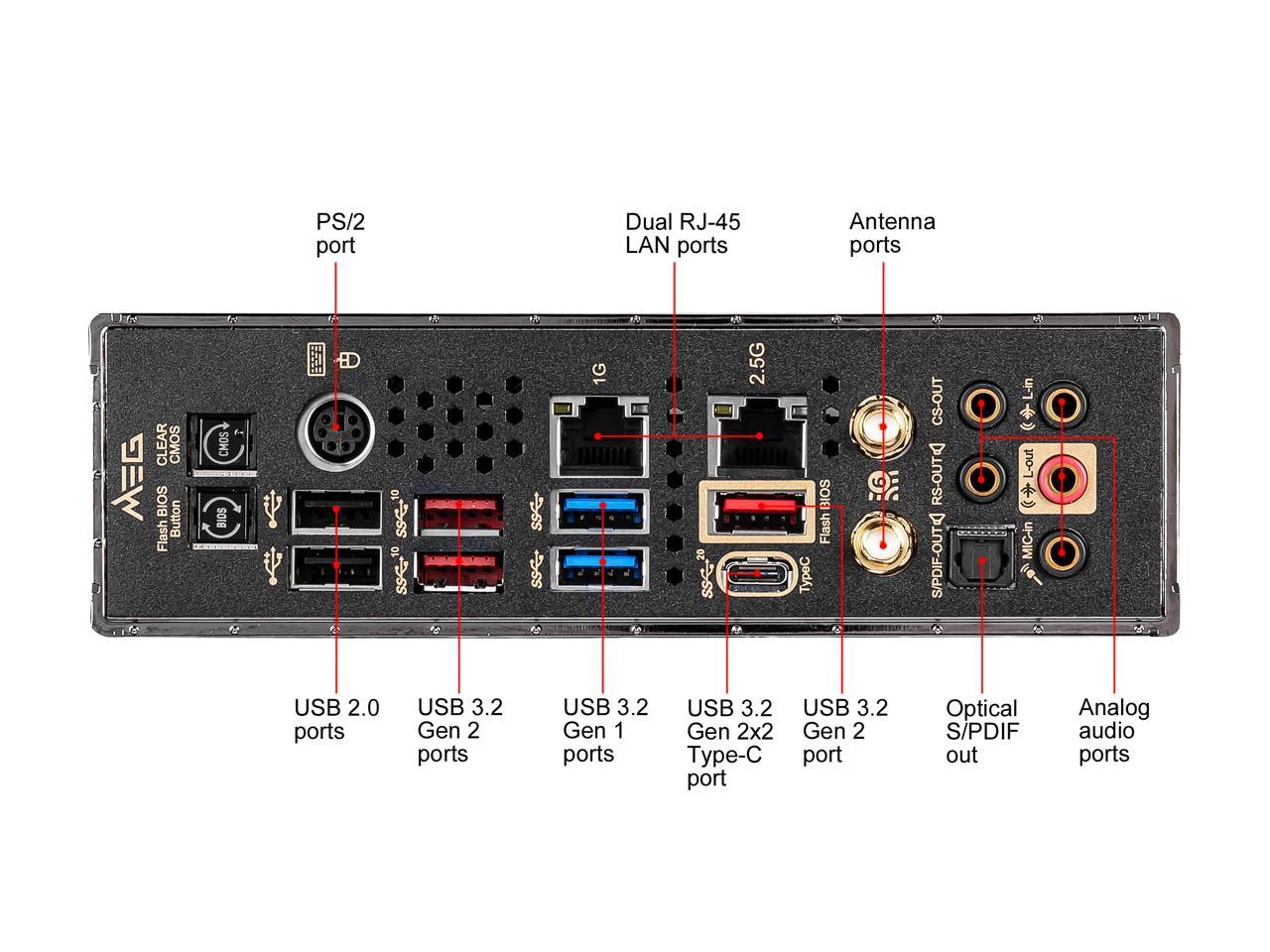 Msi Meg Z490 Ace Lga 1200 Intel Z490 Sata 6Gb/S Atx Intel Motherboard