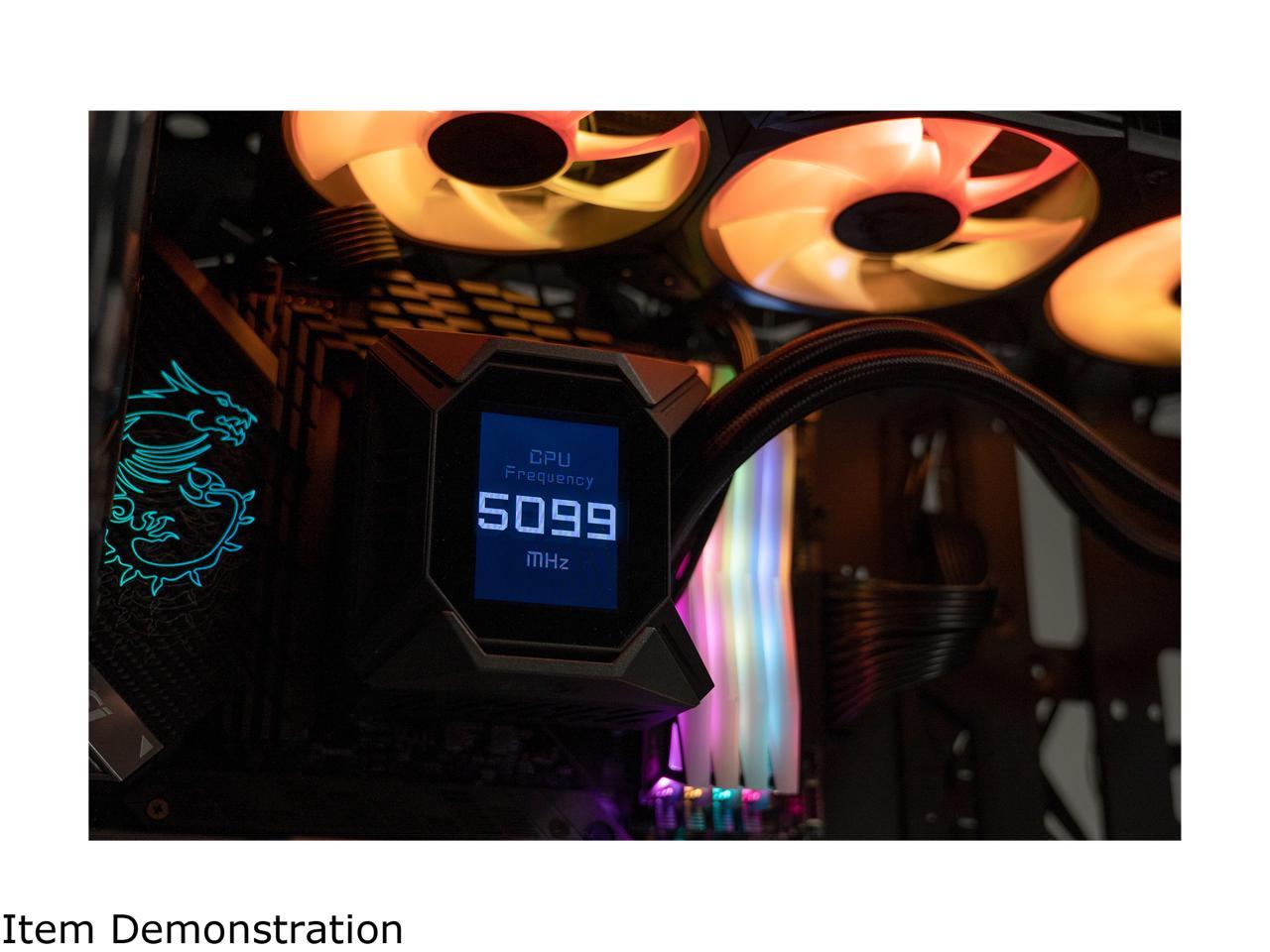 Msi Mpg Series Coreliquid K240, Rgb Cpu Liquid Cooler (Aio): Customizable Lcd Screen Design, 240Mm Radiator, Dual 120Mm Rgb Pwm Fans