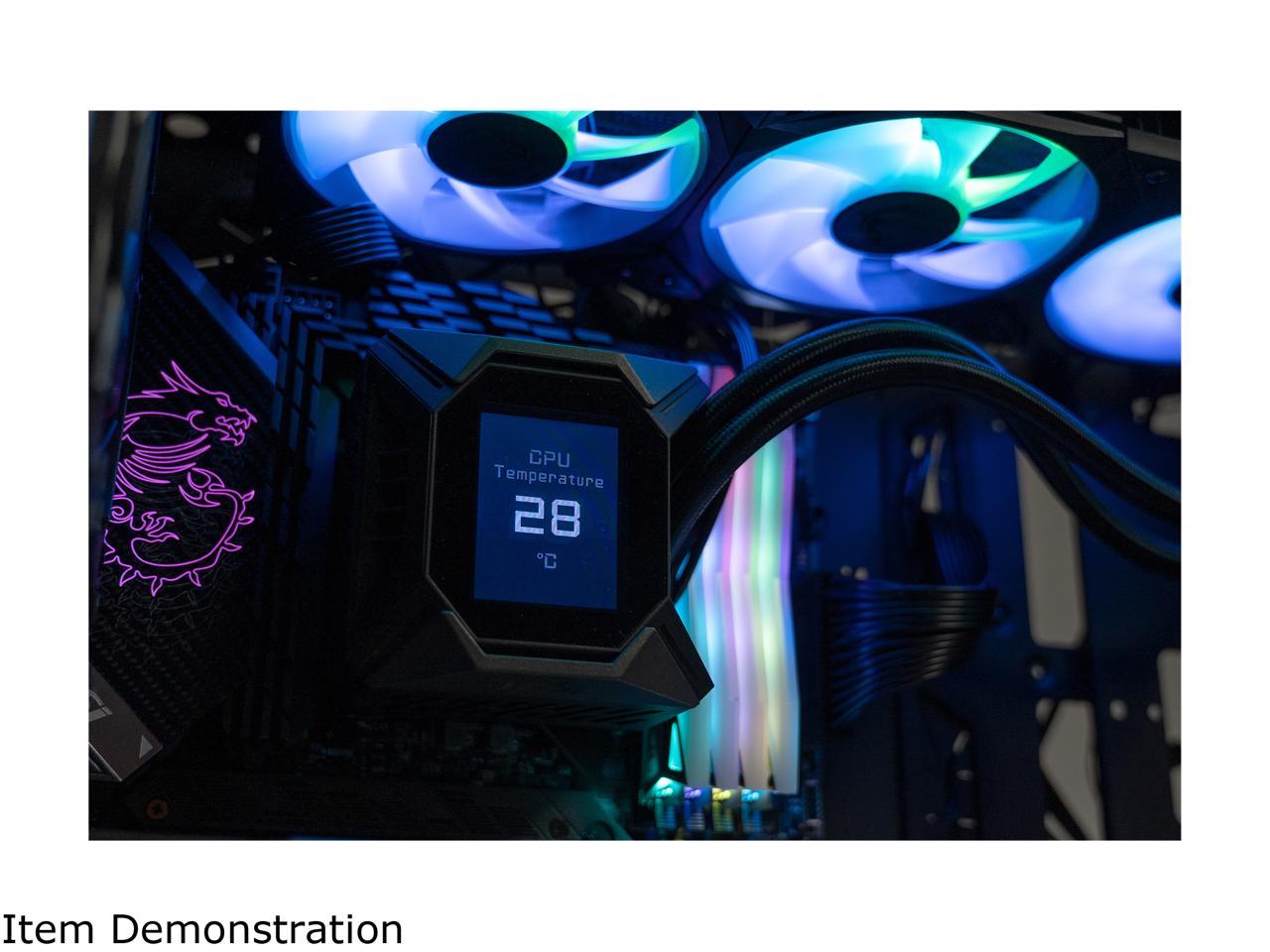 Msi Mpg Series Coreliquid K240, Rgb Cpu Liquid Cooler (Aio): Customizable Lcd Screen Design, 240Mm Radiator, Dual 120Mm Rgb Pwm Fans