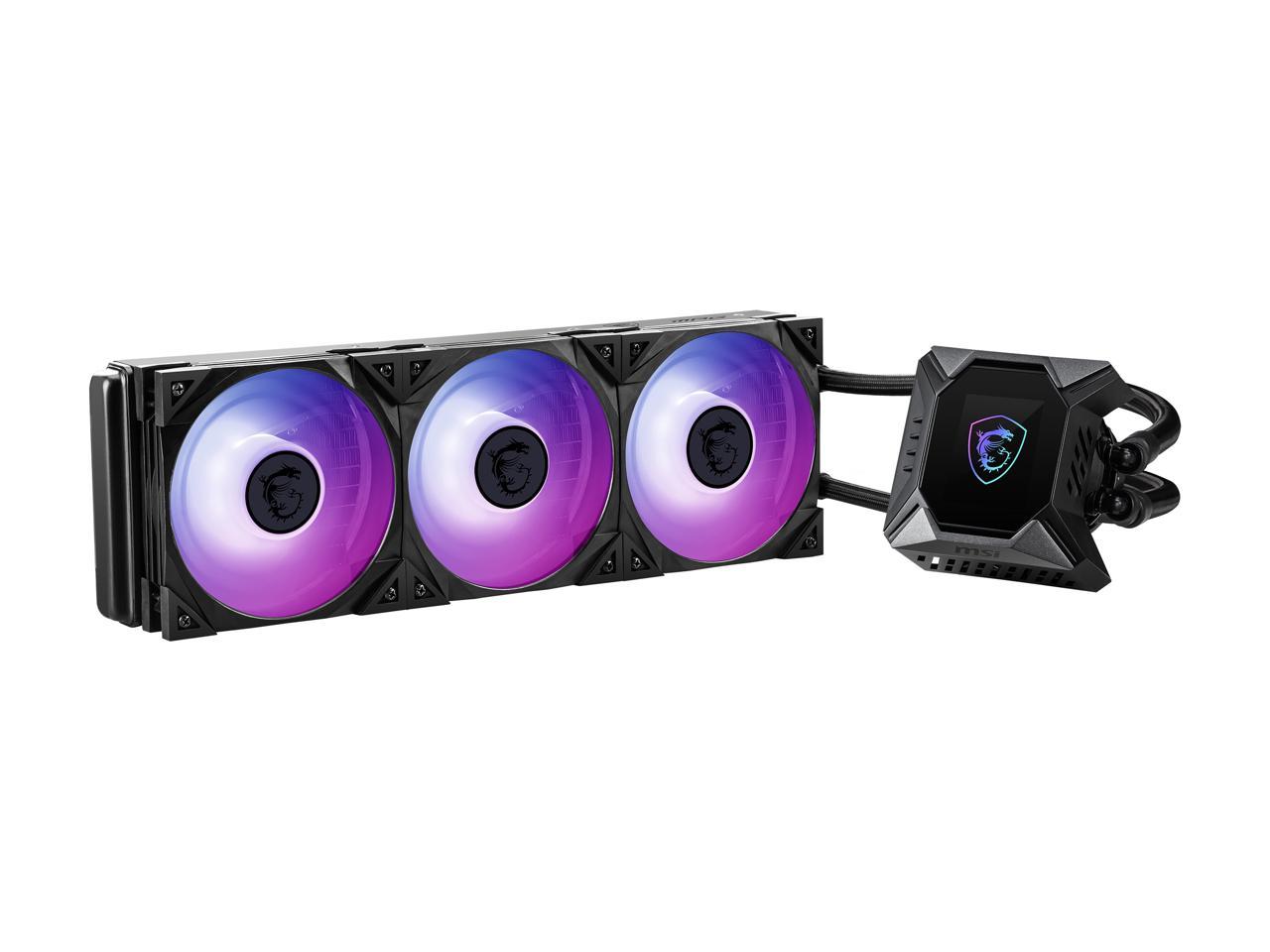 Msi Mpg Series Coreliquid K360, Rgb Cpu Liquid Cooler (Aio): Customizable Lcd Screen Design, 360Mm Radiator, Triple 120Mm Rgb Pwm Fans