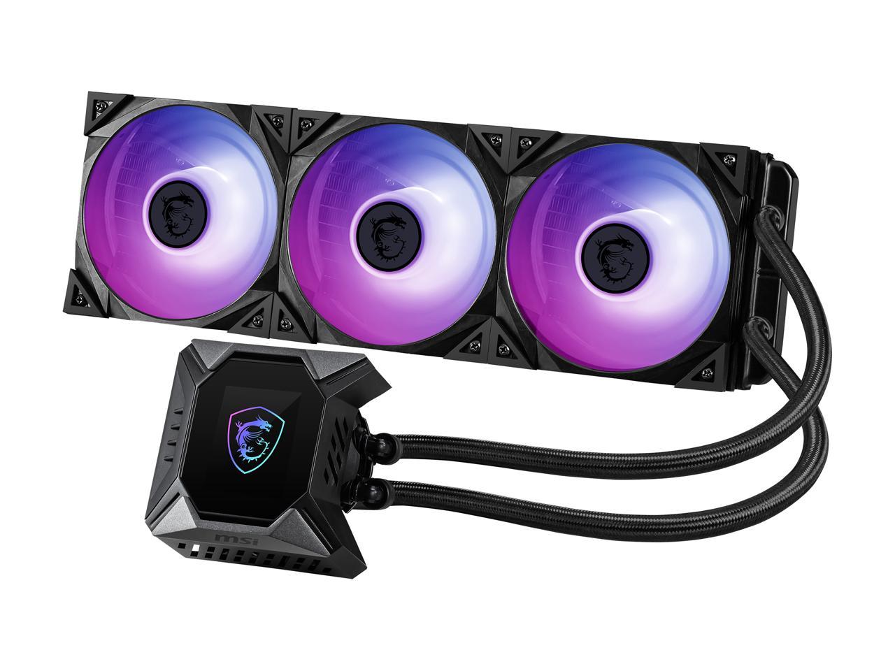 Msi Mpg Series Coreliquid K360, Rgb Cpu Liquid Cooler (Aio): Customizable Lcd Screen Design, 360Mm Radiator, Triple 120Mm Rgb Pwm Fans