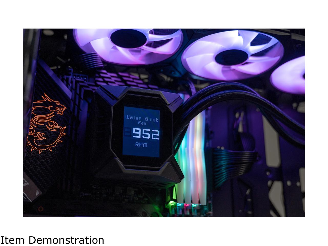 Msi Mpg Series Coreliquid K360, Rgb Cpu Liquid Cooler (Aio): Customizable Lcd Screen Design, 360Mm Radiator, Triple 120Mm Rgb Pwm Fans
