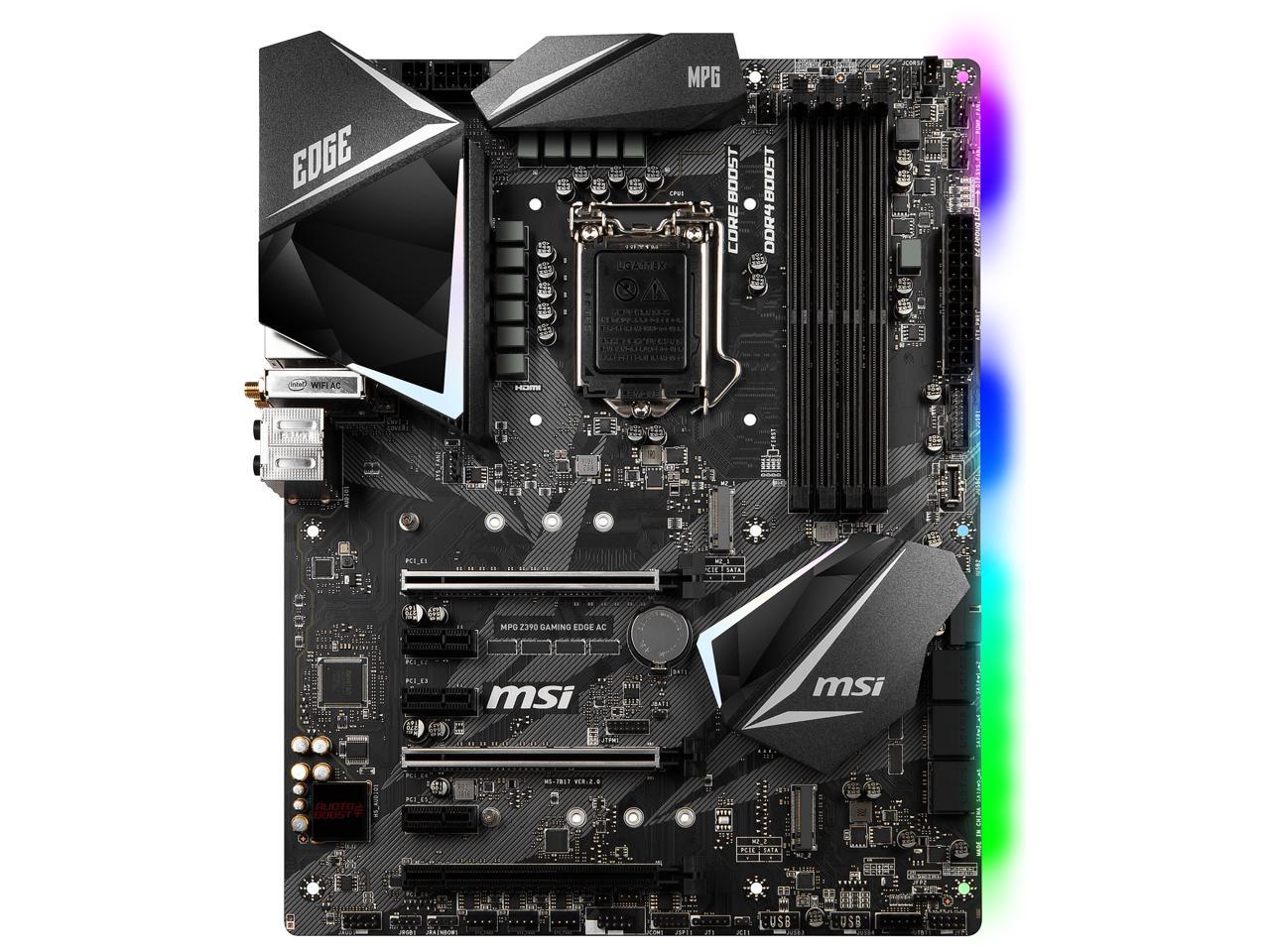 Msi Mpg Z390 Gaming Edge Ac Lga 1151 (300 Series) Intel Z390 Sata 6Gb/S Atx Intel Motherboard