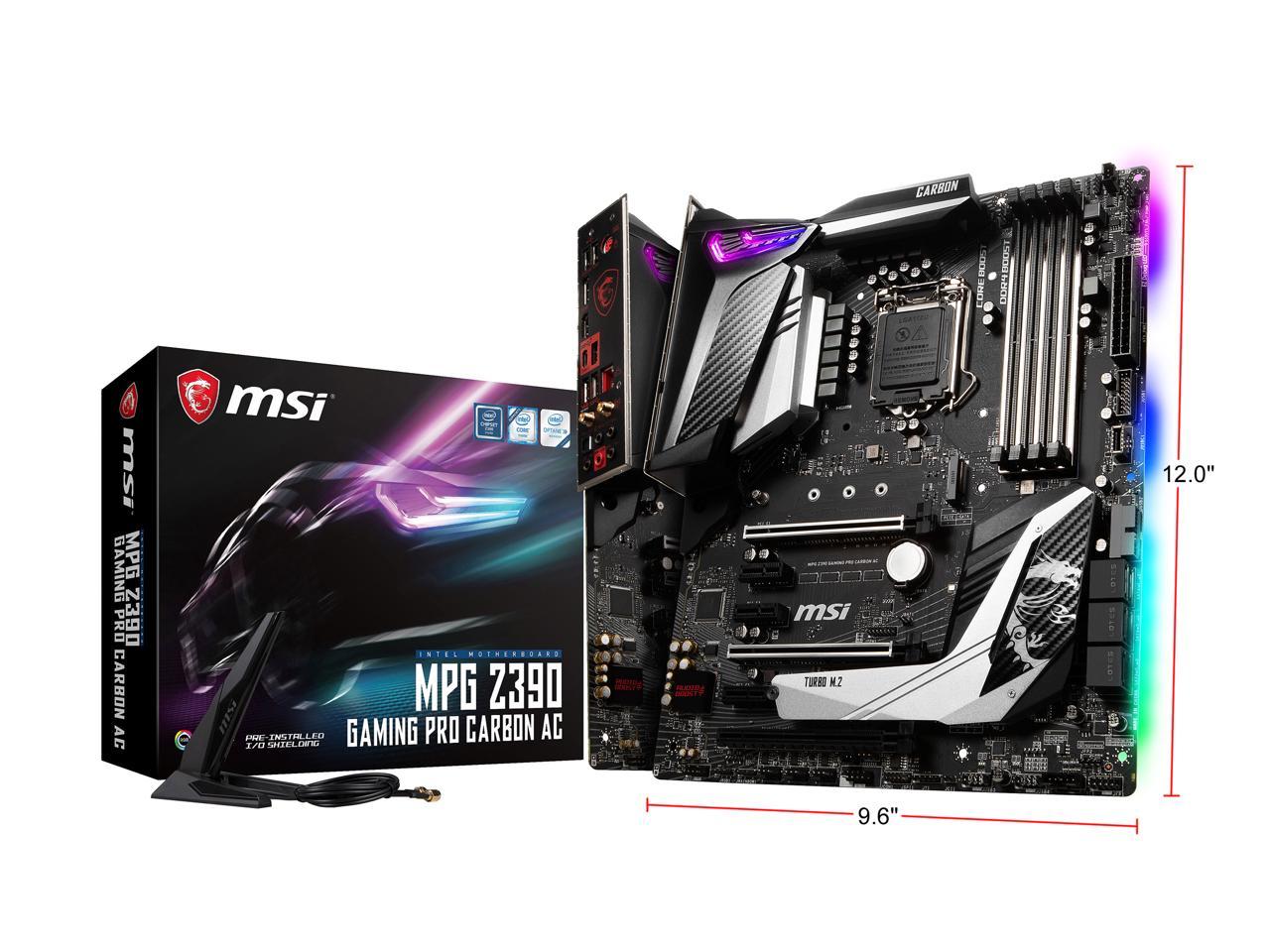 Msi Mpg Z390 Gaming Pro Carbon Ac Lga 1151 (300 Series) Intel Z390 Hdmi Sata 6Gb/S Usb 3.1 Atx Intel Motherboard