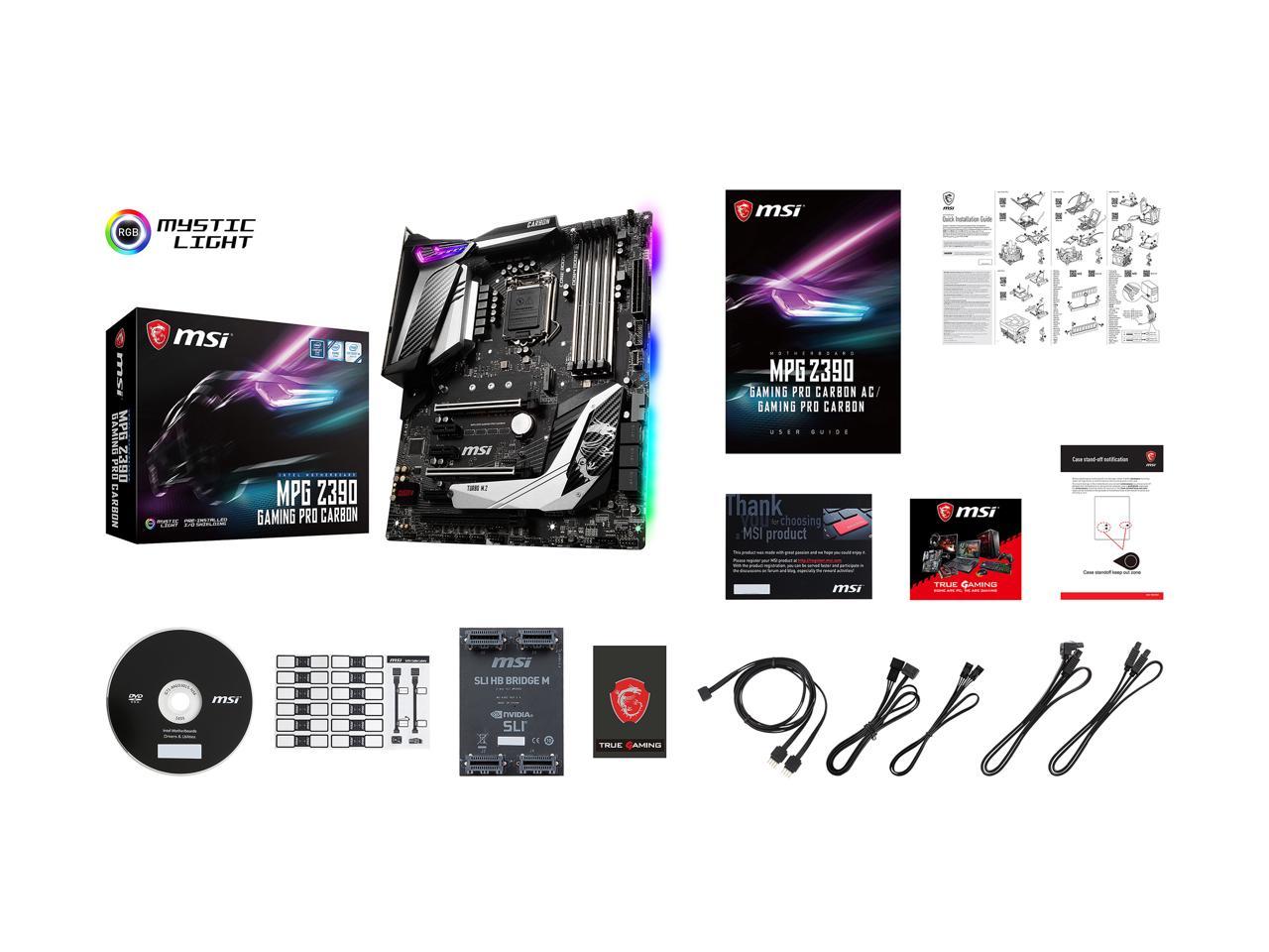 Msi Mpg Z390 Gaming Pro Carbon Lga 1151 (300 Series) Intel Z390 Hdmi Sata 6Gb/S Usb 3.1 Atx Intel Motherboard
