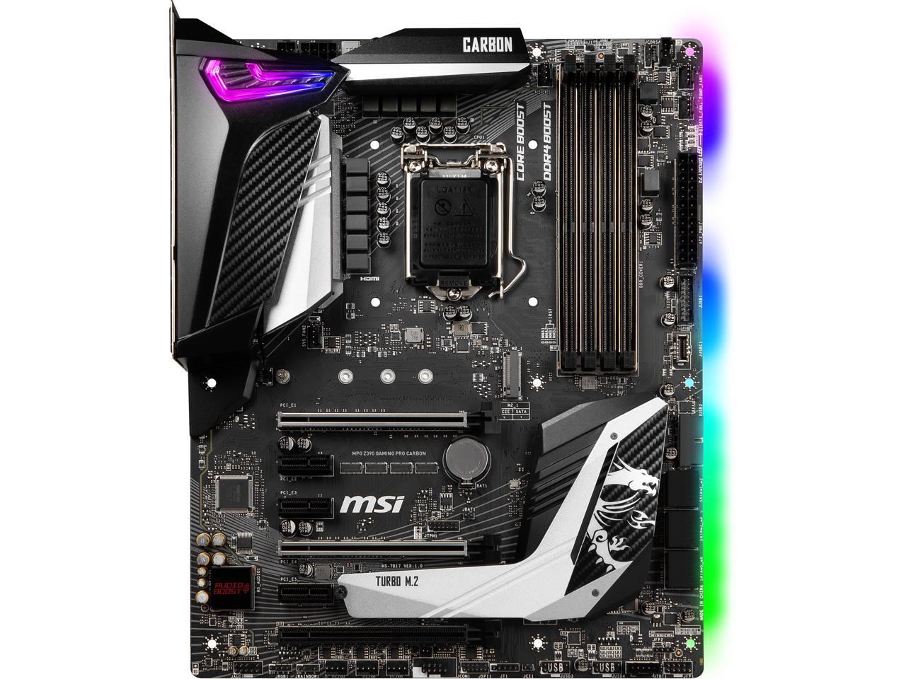 Msi Mpg Z390 Gaming Pro Carbon Lga 1151 (300 Series) Intel Z390 Hdmi Sata 6Gb/S Usb 3.1 Atx Intel Motherboard