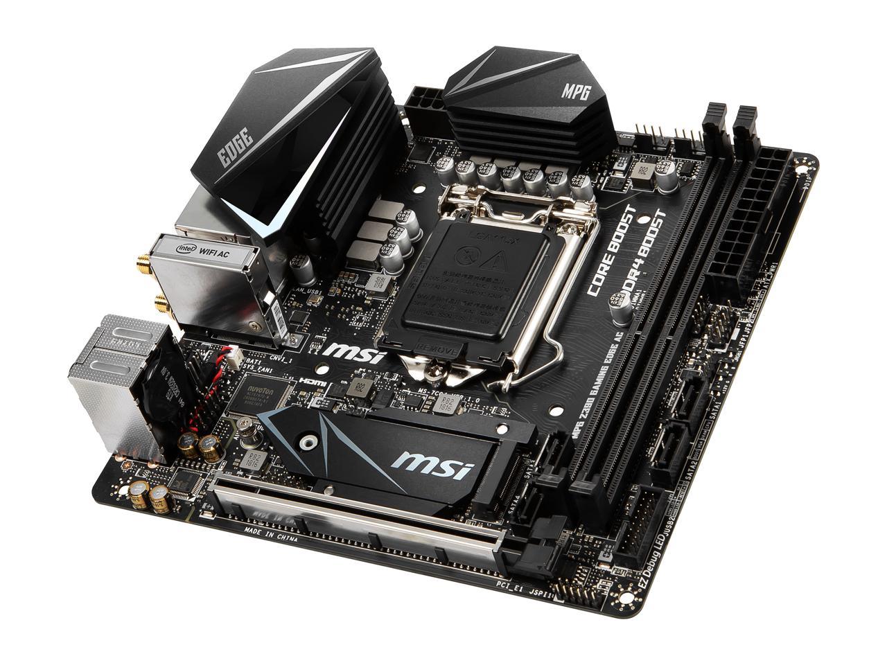 Msi Mpg Z390I Gaming Edge Ac Lga 1151 (300 Series) Intel Z390 Hdmi Sata 6Gb/S Usb 3.1 Mini Itx Intel Motherboard