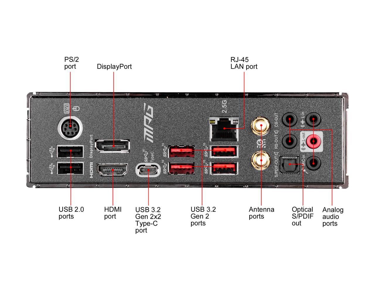 Msi Mpg Z490 Gaming Carbon Wifi Lga 1200 Intel Z490 Sata 6Gb/S Atx Intel Motherboard