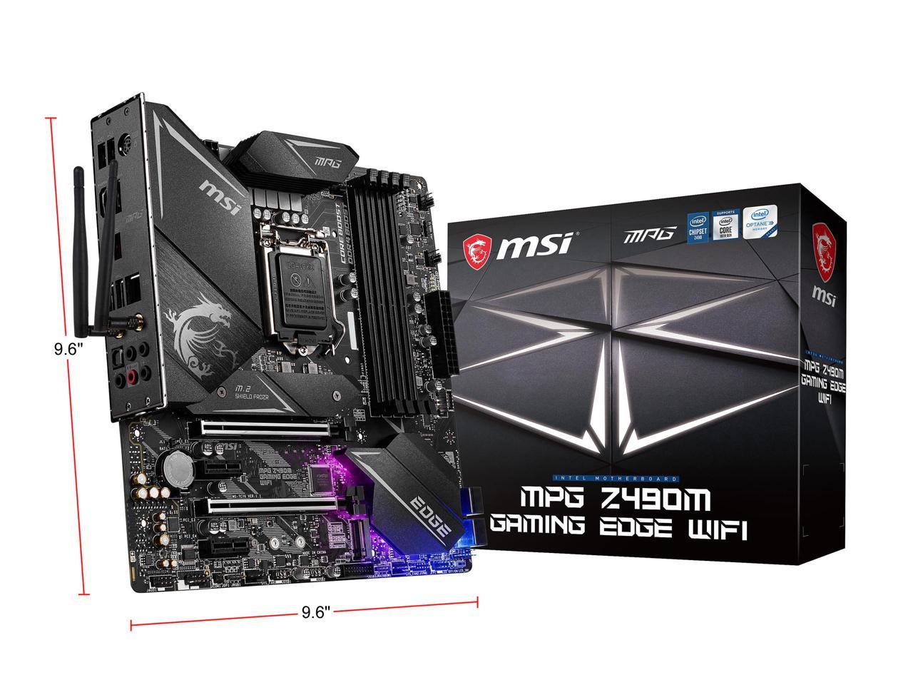 Msi Mpg Z490M Gaming Edge Wifi Lga 1200 Intel Z490 Sata 6Gb/S Micro Atx Intel Motherboard