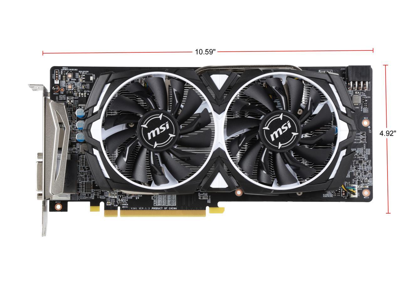 Msi Radeon Rx 580 8Gb Gddr5 Pci Express X16 Crossfirex Support Video Card Rx 580 Armor 8G Oc