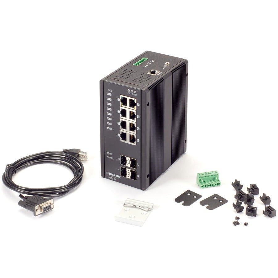 Managed PoE+ Switch - Extreme Temperature Gigabit Ethernet for Industrial Networks | BLACK BOX LIE1014A