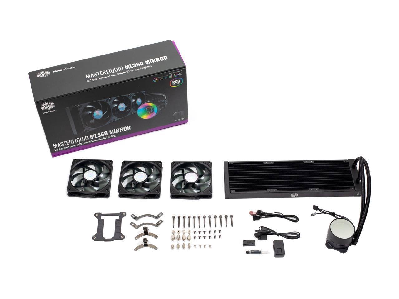 Masterliquid Ml360 Mirror Argb Close-Loop Aio Cpu Liquid Cooler, Mirror Argb Pump, 360 Radiator,