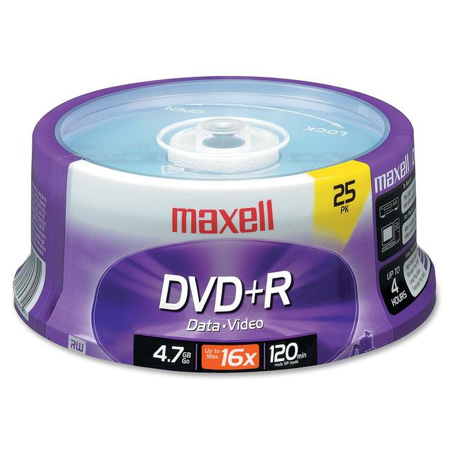 Maxell Dvd Recordable Media - Dvd+R - 16X - 4.70 Gb - 25 639011