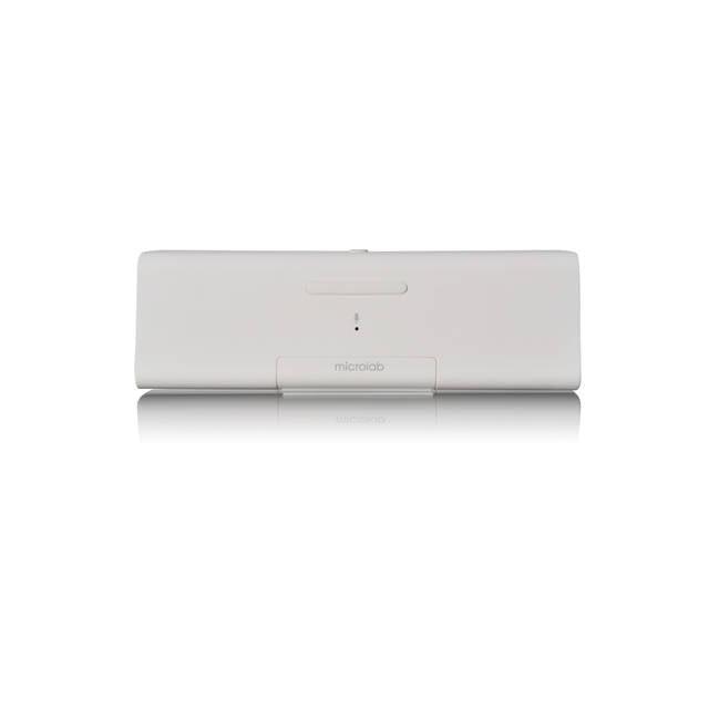 Microlab Md212 Wireless Bluetooth Portable Stereo Speaker W/ Microphone & Rechargeable Battery & Retractable Tray (White)