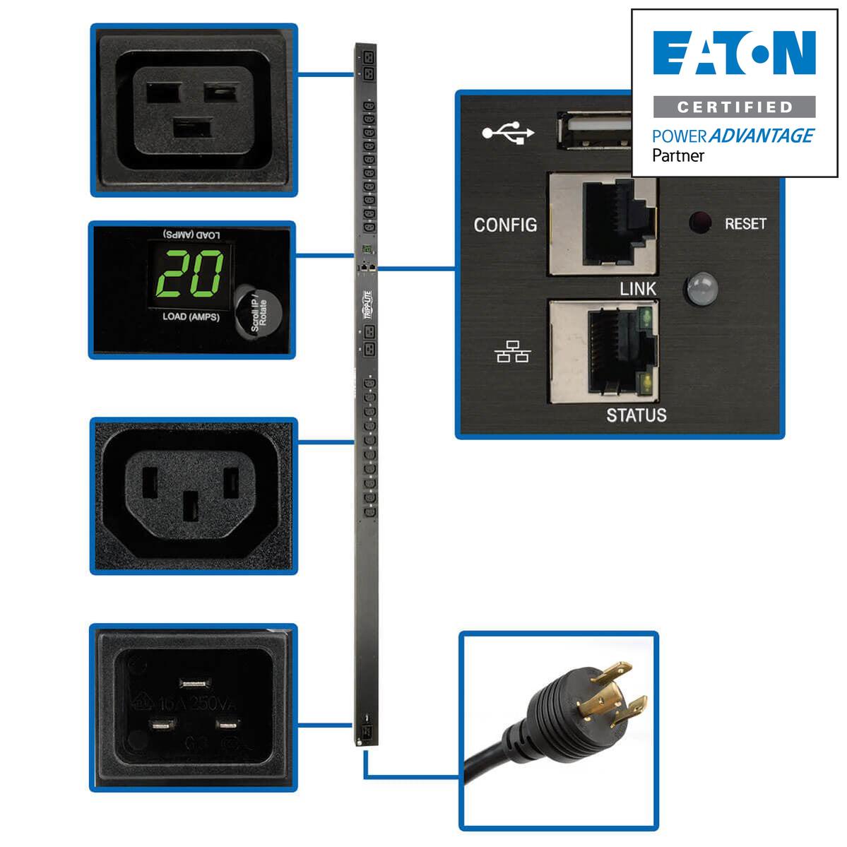 Monitored PDU Single-Phase 3.7kW - Eaton PDUMNV20HVLX LX Platform