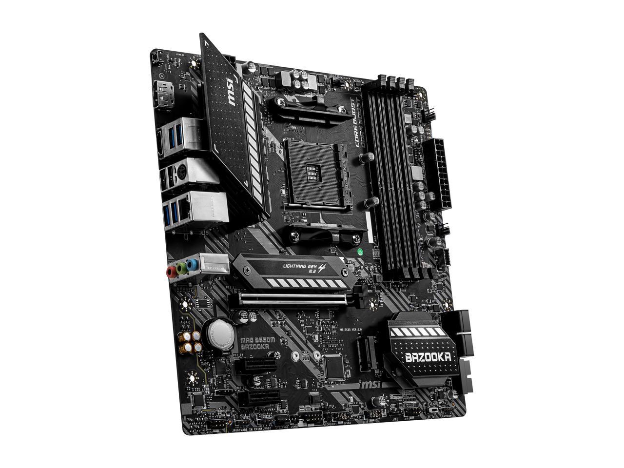 Msi Mag B550M Bazooka Am4 Amd B550 Sata 6Gb/S Micro Atx Amd Motherboard