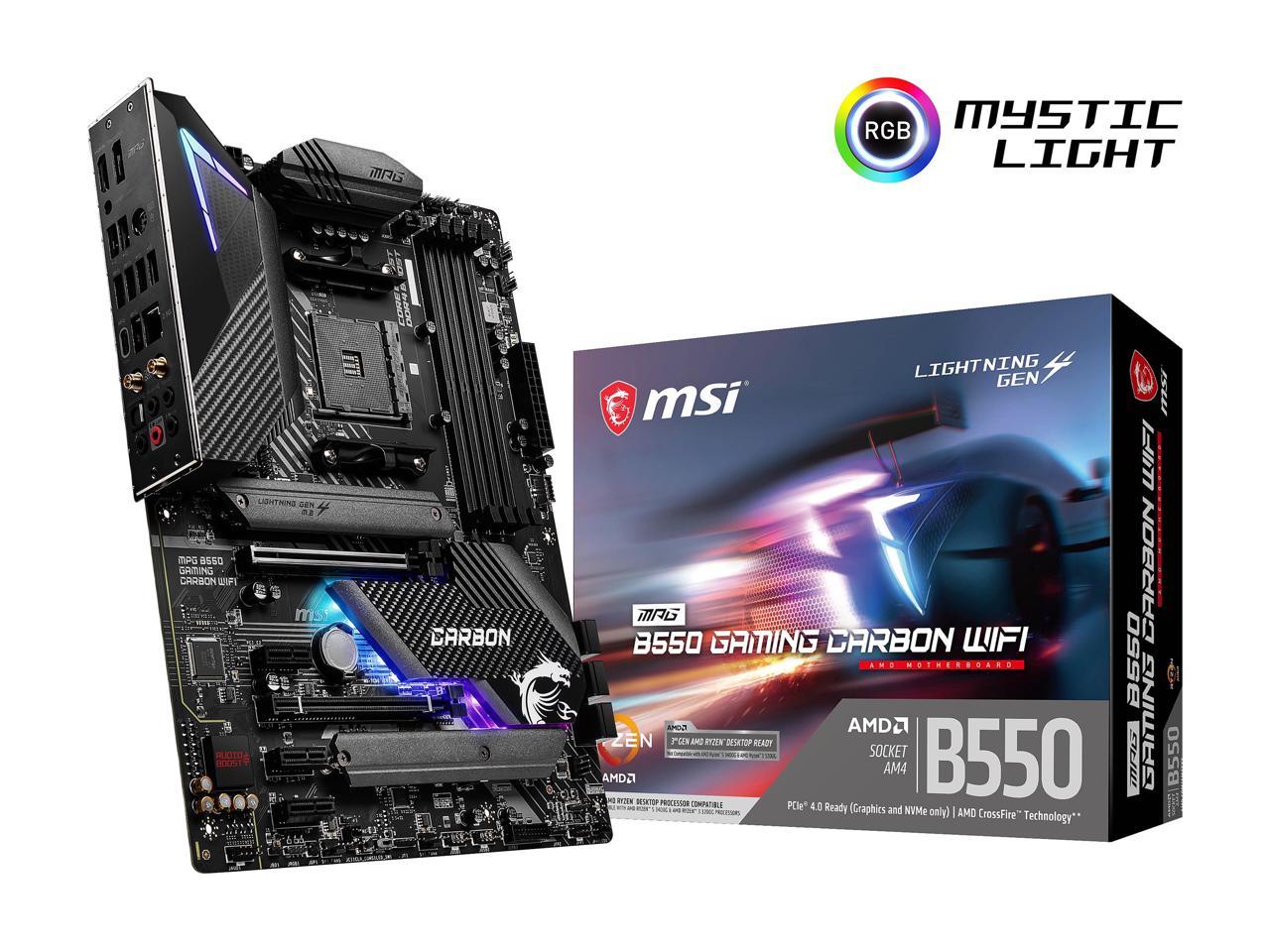 Msi Mpg B550 Gaming Carbon Wifi Am4 Amd B550 Sata 6Gb/S Atx Amd Motherboard