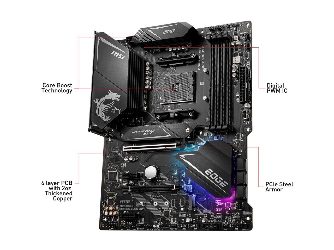 Msi Mpg B550 Gaming Edge Wifi Am4 Amd B550 Sata 6Gb/S Atx Amd Motherboard