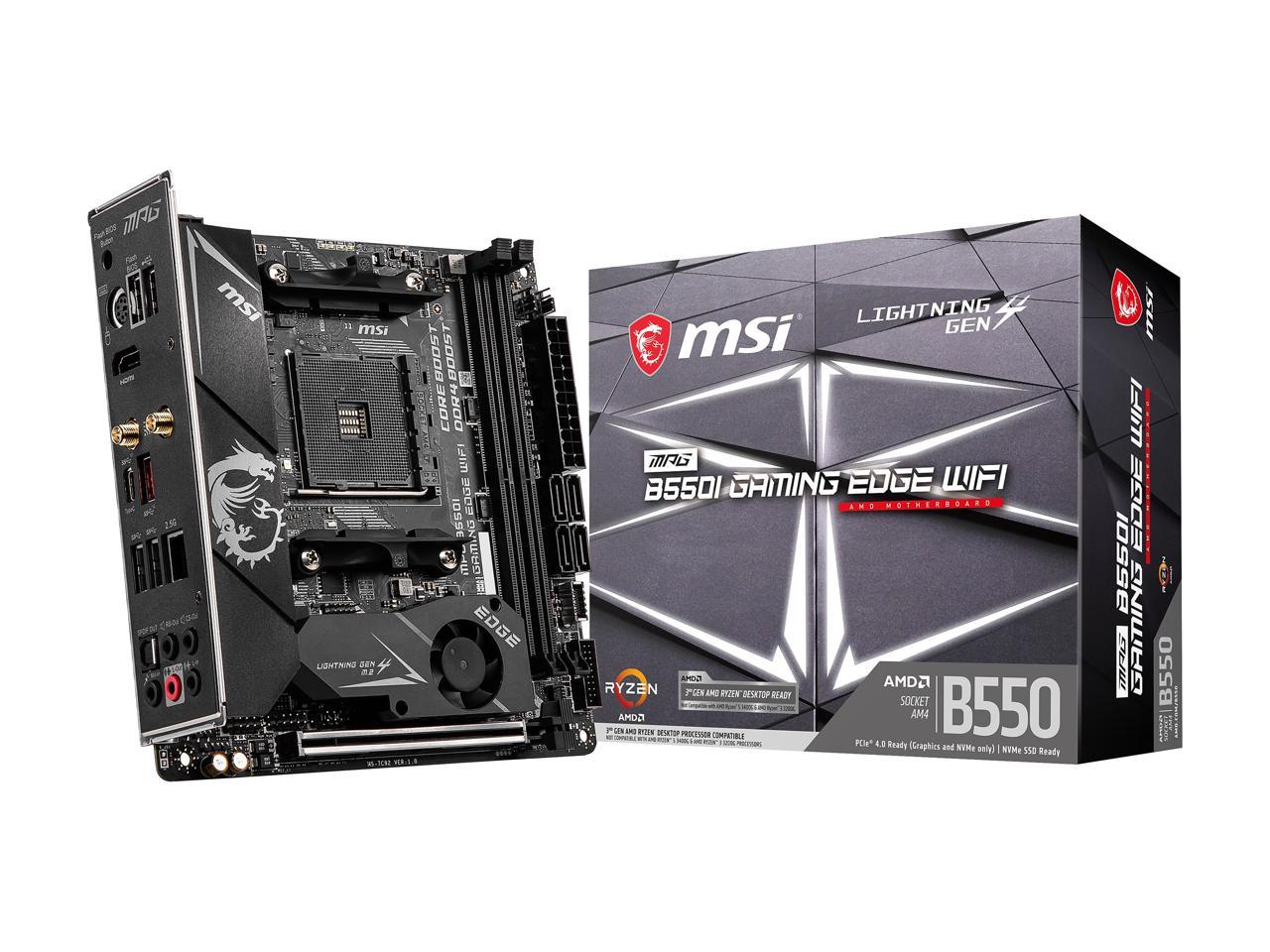 Msi Mpg B550I Gaming Edge Wifi Am4 Amd B550 Sata 6Gb/S Mini Itx Amd Motherboard