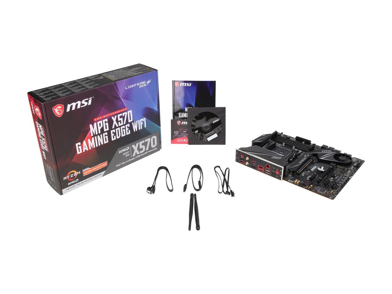 Msi Mpg X570 Gaming Edge Wifi Gaming Motherboard Amd Am4 Sata 6Gb/S M.2 Usb 3.2 Gen 2 Hdmi Atx