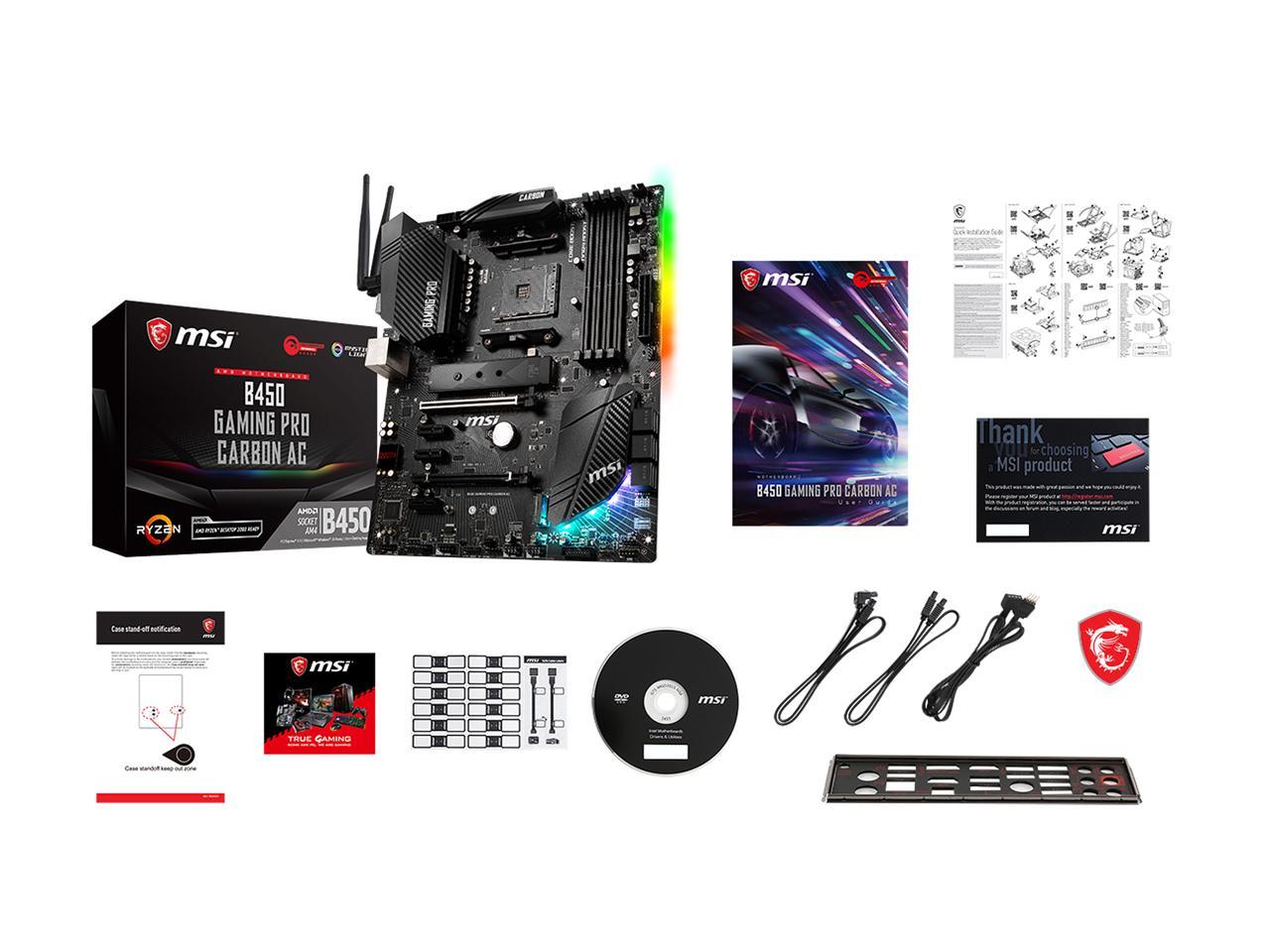 Msi Performance Gaming B450 Gaming Pro Carbon Ac Am4 Amd B450 Sata 6Gb/S Atx Amd Motherboard