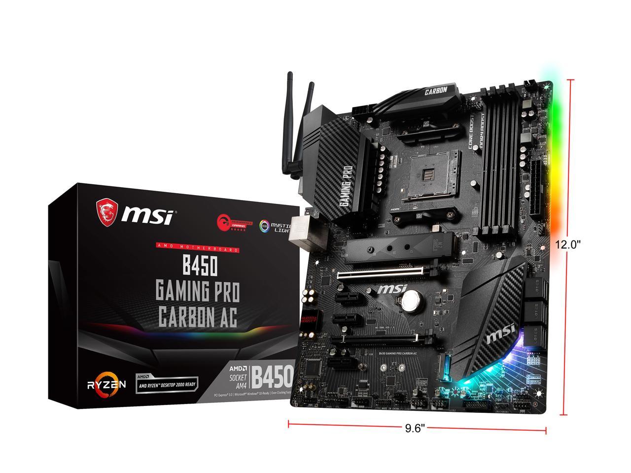 Msi Performance Gaming B450 Gaming Pro Carbon Ac Am4 Amd B450 Sata 6Gb/S Atx Amd Motherboard