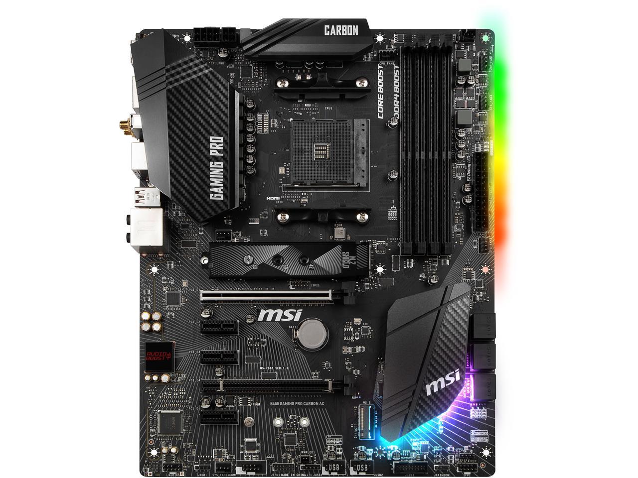 Msi Performance Gaming B450 Gaming Pro Carbon Ac Am4 Amd B450 Sata 6Gb/S Atx Amd Motherboard