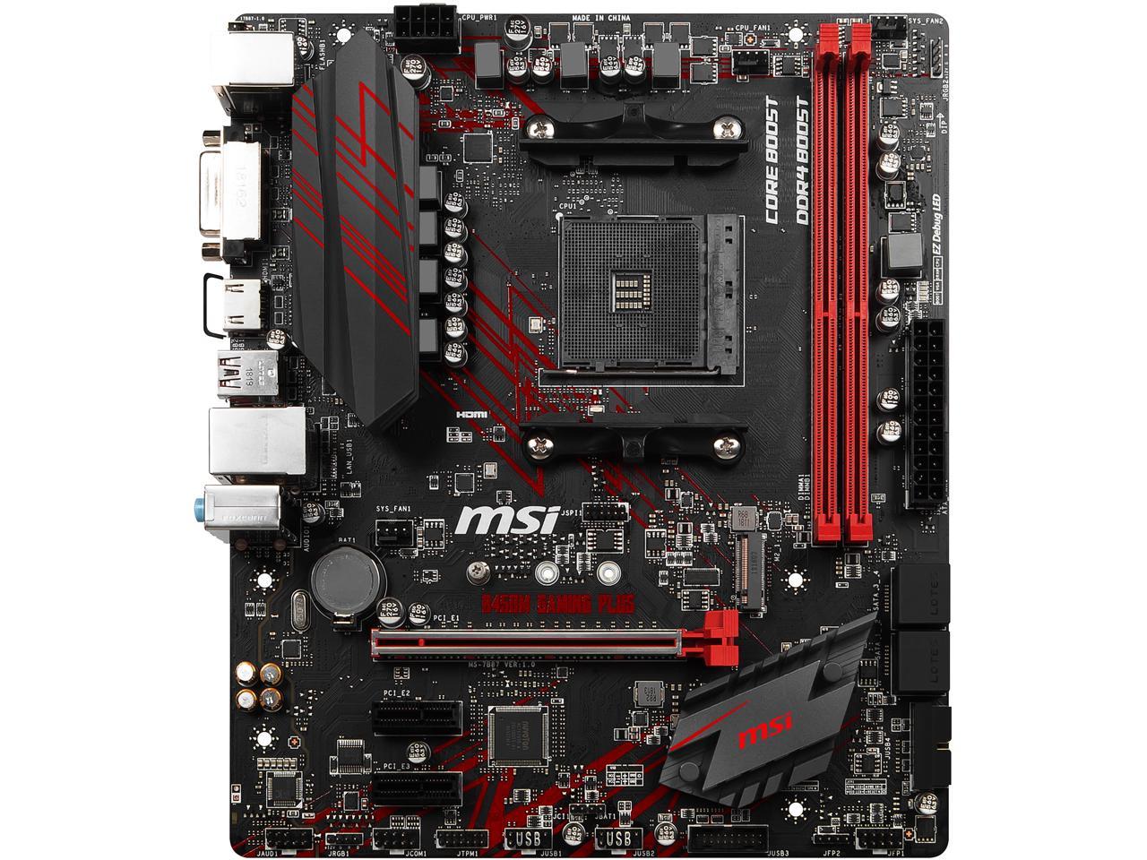 Msi Performance Gaming B450M Gaming Plus Am4 Amd B450 Sata 6Gb/S Usb 3.1 Hdmi Micro Atx Amd Motherboard
