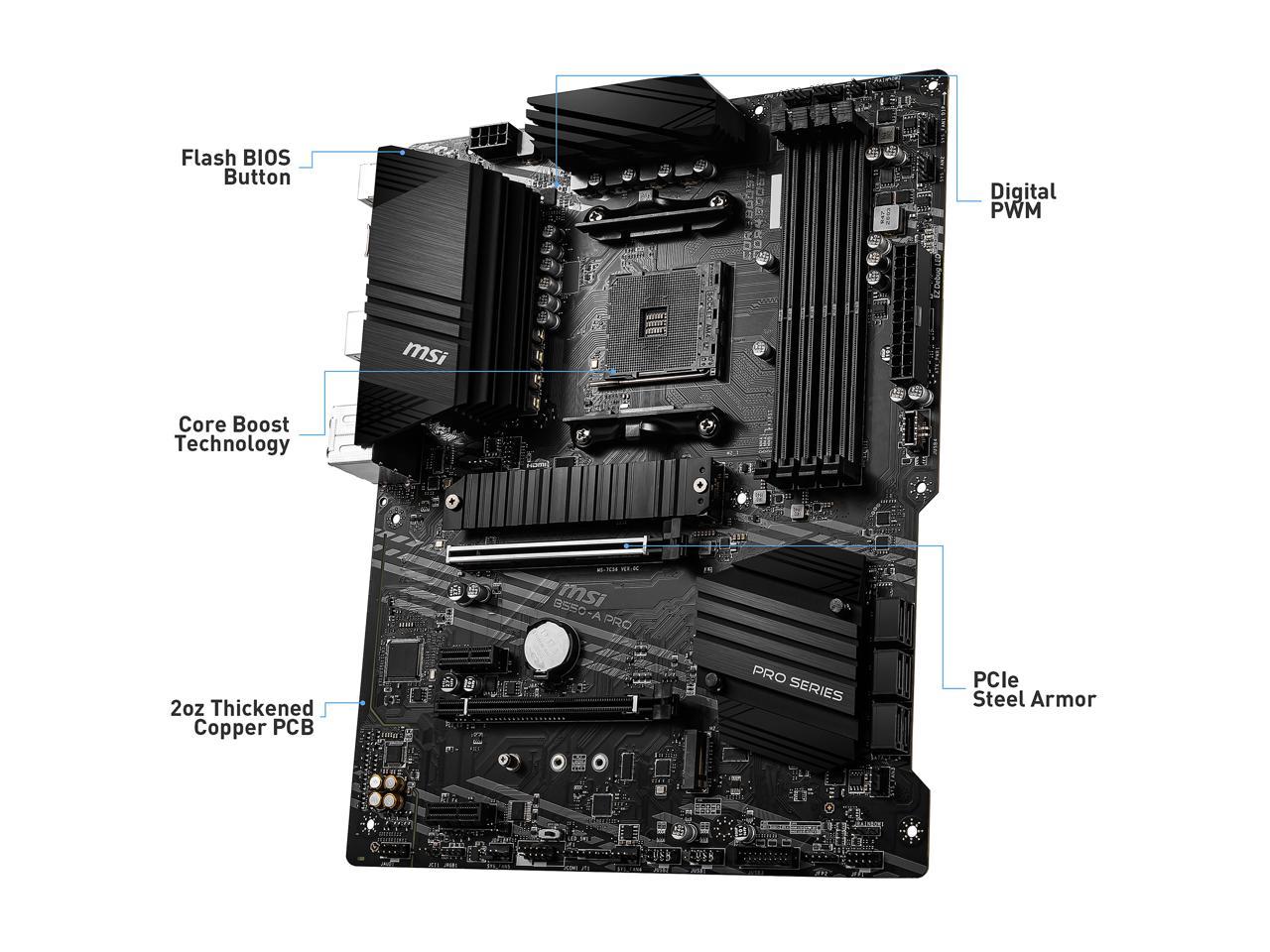Msi Pro B550-A Pro Am4 Amd B550 Sata 6Gb/S Atx Amd Motherboard