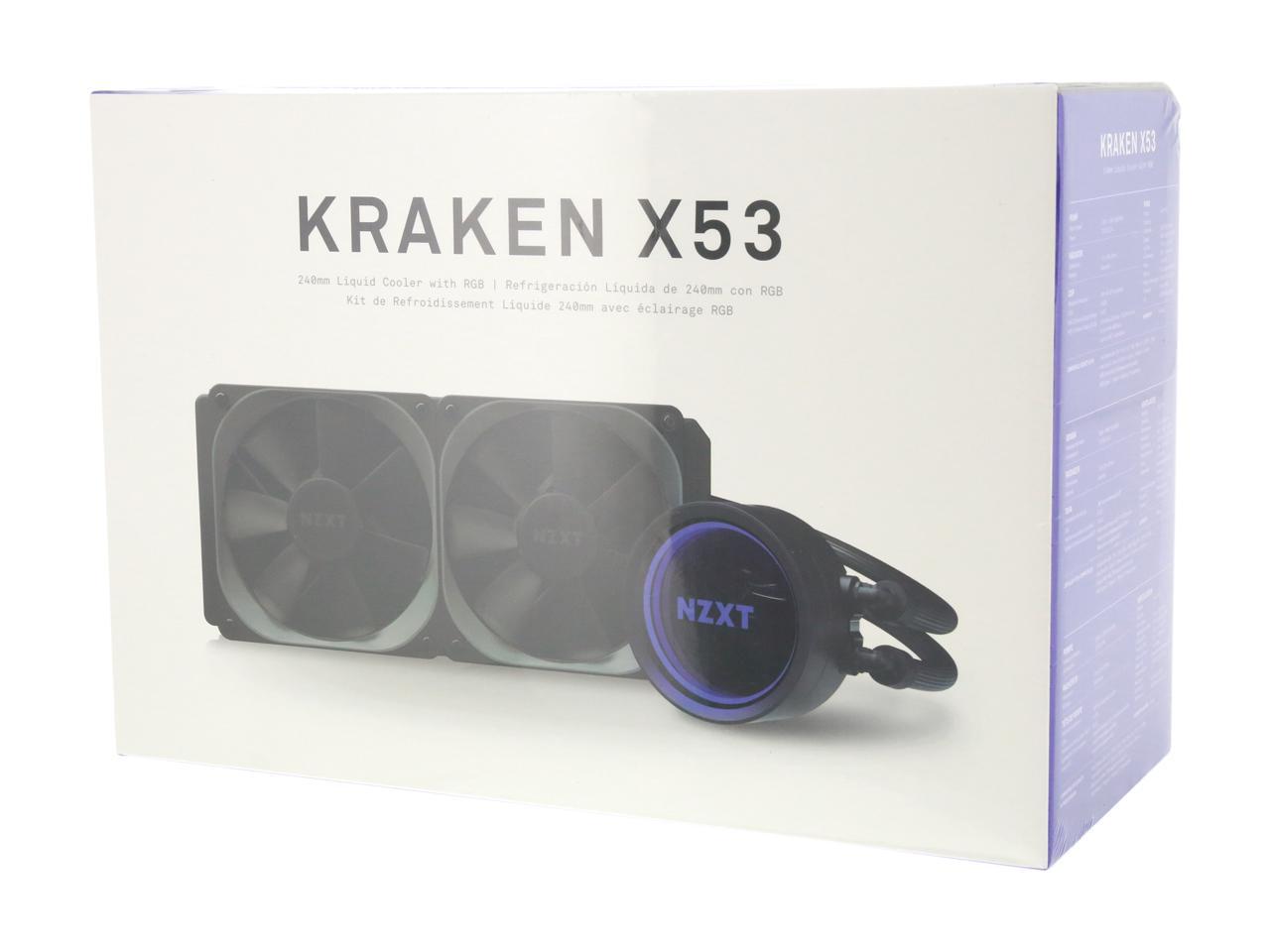 Nzxt Kraken X53 240Mm - Rl-Krx53-01 - Aio Rgb Cpu Liquid Cooler - Rotating Infinity Mirror Design