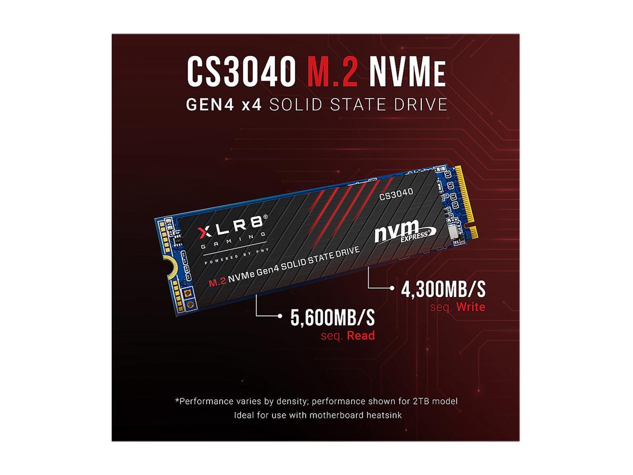 Pny Xlr8 Cs3040 2Tb M.2 Nvme Gen4 X4 Internal Solid State Drive (Ssd) With Heatsink - M280Cs3040Hs-2Tb-Rb