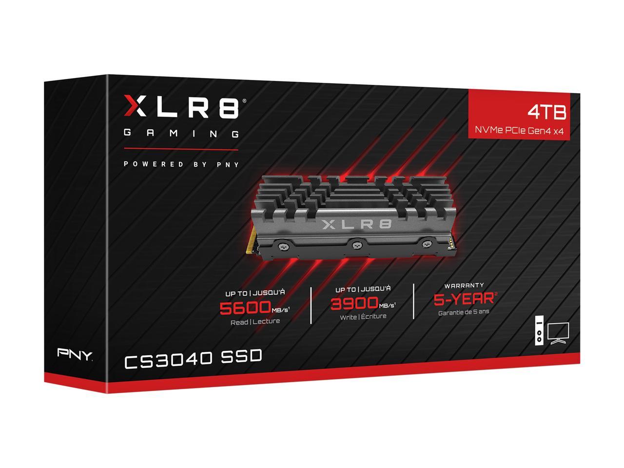 Pny Xlr8 Cs3040 M.2 2280 4Tb Pci-Express 4.0 X4, Nvme 1.3 3D Nand Internal Solid State Drive (Ssd) M280Cs3040Hs-4Tb-Rb