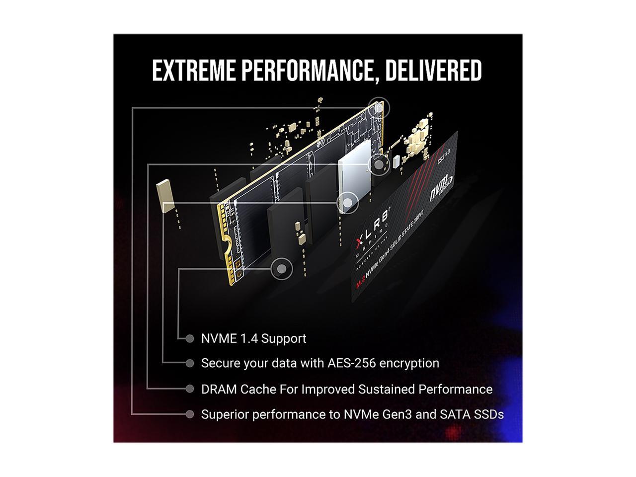 Pny Xlr8 Cs3140 M.2 2280 2Tb Pci-Express 4.0 X4, Nvme 1.4 3D Nand Internal Solid State Drive (Ssd) M280Cs3140Hs-2Tb-Rb