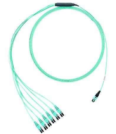Panduit F9Trp6Nqssnf004 Fibre Optic Cable 1.2 M Mpo 12X Lc Ofnp Os2 Aqua Colour