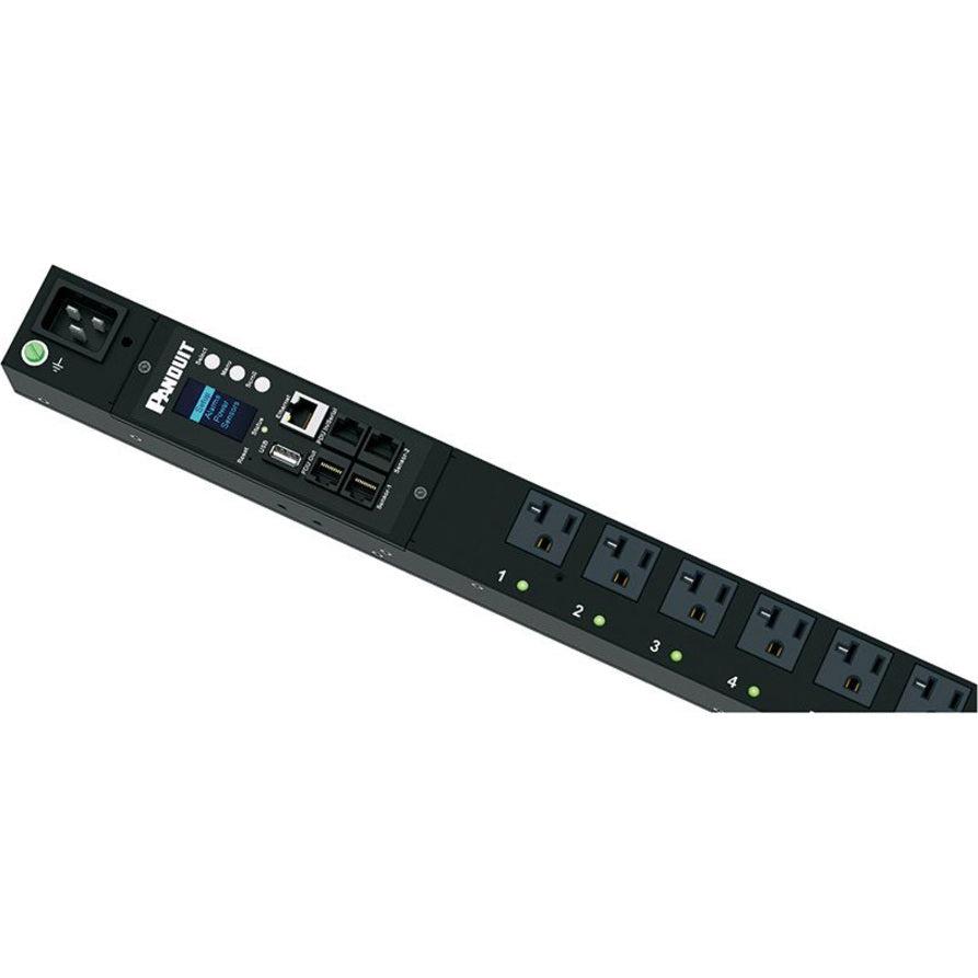 Panduit P12E21M MS Power Distribution Unit, 20A, (12) 5-20R NEMA Outlets | Panduit