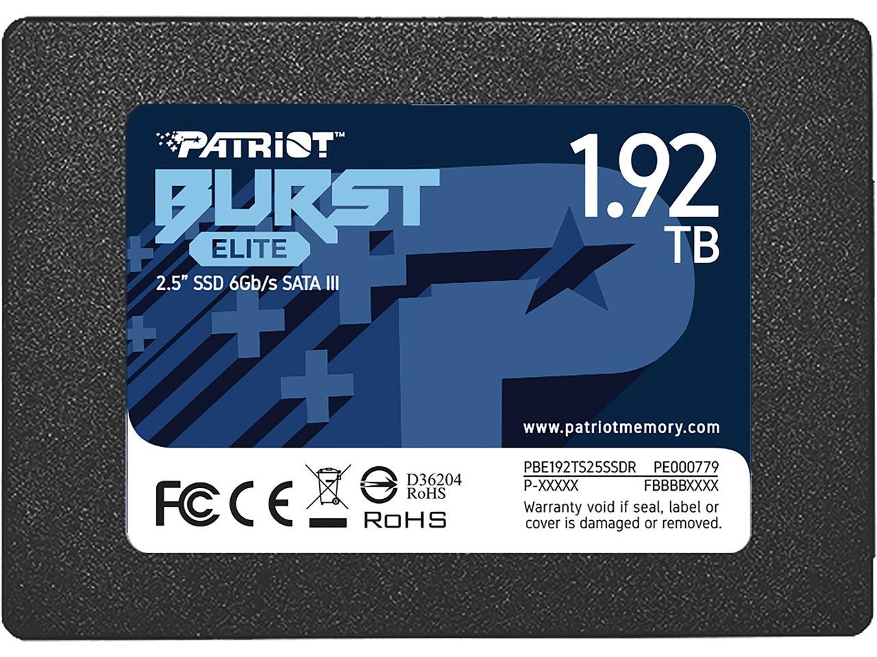 Patriot Burst Elite 2.5" 1.92Tb Sata Iii Internal Solid State Drive (Ssd) Pbe192Ts25Ssdr