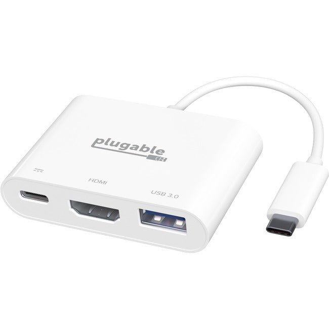 Plugable USB C Mini Dock with HDMI, USB 3.0 and Pass-Through Charging Compatible with 2018 iPad Pro, 2018 MacBook Air, Dell XPS 1315, Thunderbolt 3 and More USBC-MD101
