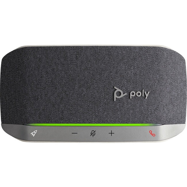 Poly Sync 20-M Wired/Wireless Bluetooth Speakerphone - Microsoft Teams, Zoom - Silver - Desktop 216866-01
