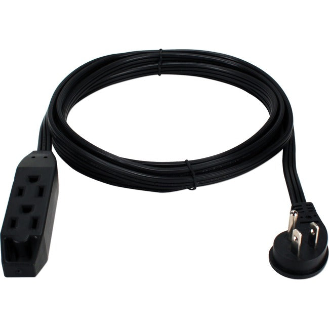 QVS 3-Outlet 3-Prong 10ft Right-Angle Flat Power Extension Cord PC3RX-10